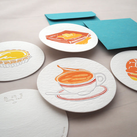 egg tart notecard - letterpress notecard