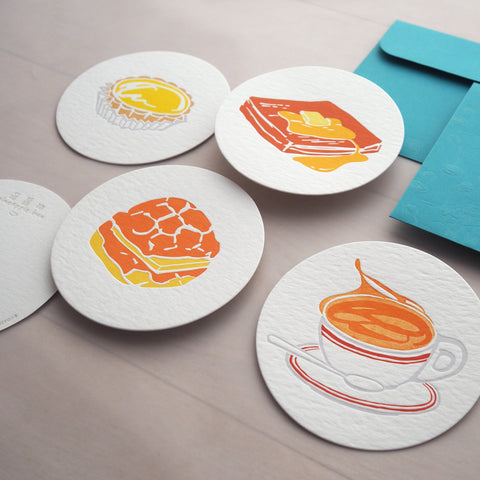 hk style french toast - letterpress notecard