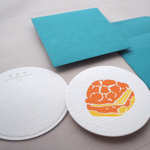 pineapple bun - letterpress notecard