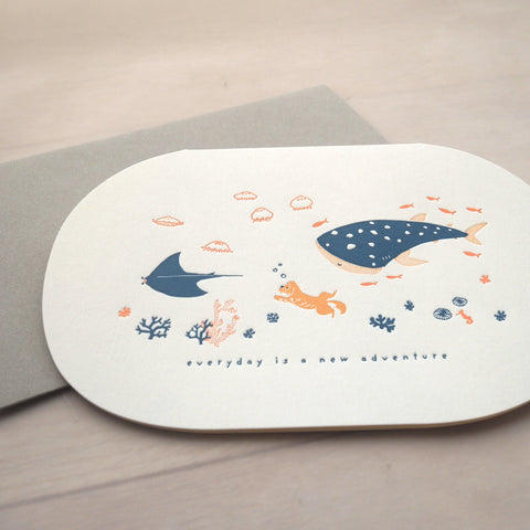 everyday is a new adventure - letterpress greeting card