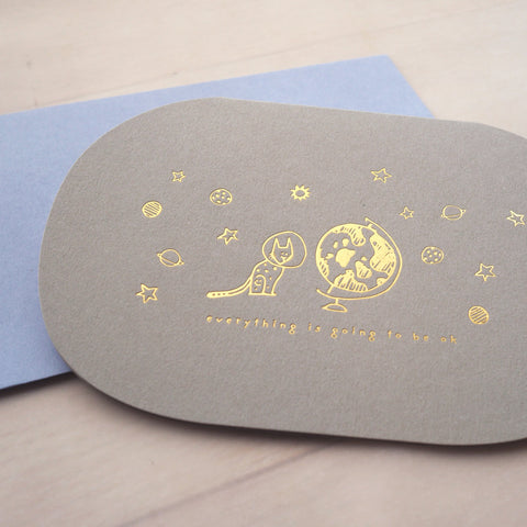 everything is going to be ok - letterpress greeting card