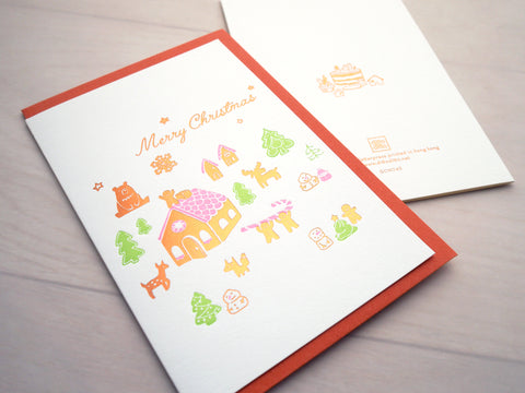 gingerbread cookies - letterpress christmas card