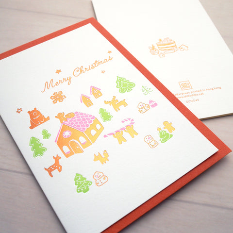 gingerbread cookies - letterpress christmas card