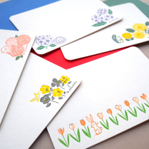 squirrel and sunflower - letterpress mini card