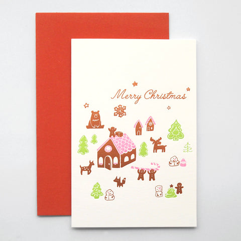 gingerbread cookies - letterpress christmas card