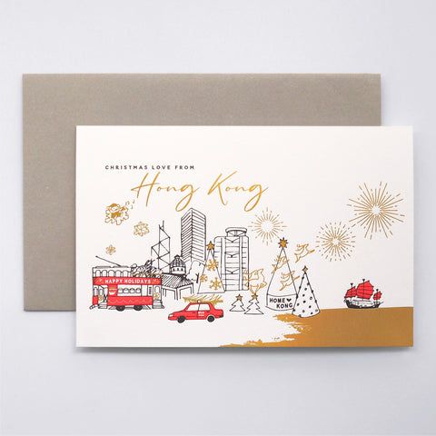 ditto ditto x be candle - christmas love from hong kong - letterpress greeting card with scented insert