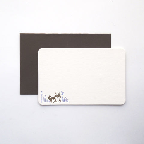 shiba & butterfuly mini card