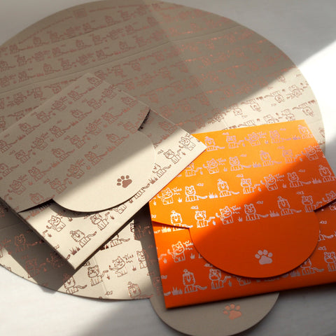 tiger - mini envelope set of 6 (2 colors / 3 x each color)