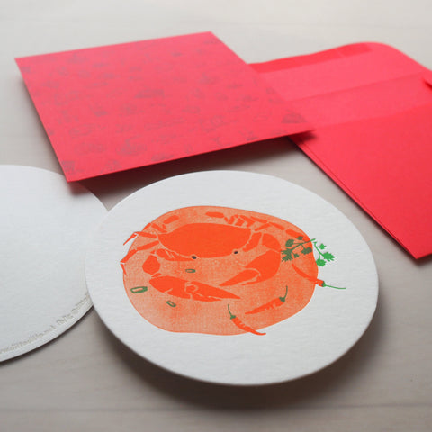 chilli crab - letterpress notecard