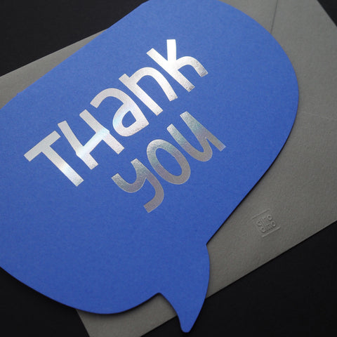 wordsmith“” - thank you - hot foil greeting card