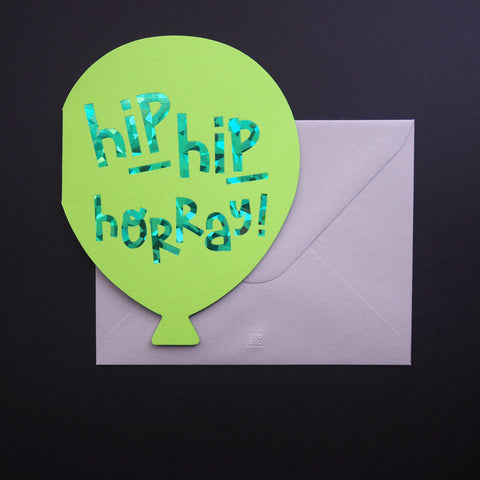 wordsmith“” - hip hip horray! -  hot foil greeting card