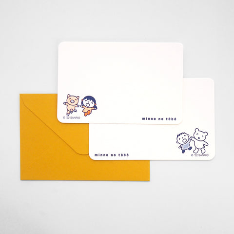 sanrio mini card - minna no tabo- letterpress mini card - set B