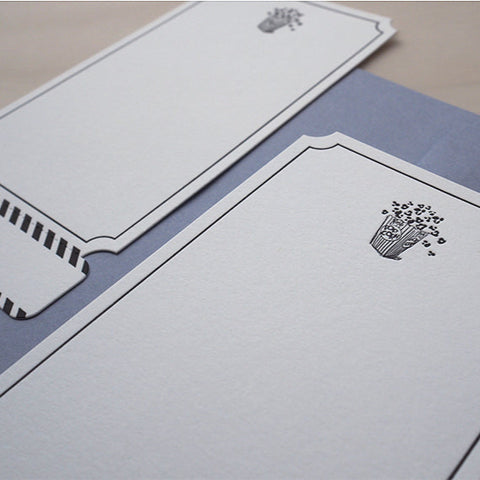 popcorn - letterpress notecard