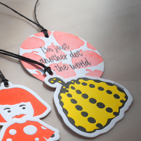 inspired by artist - letterpress pumpkin gift tags (set of 2)
