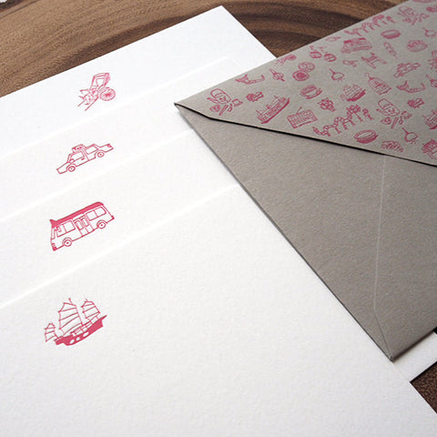 get around hong kong - letterpress notecard *special edition red*【ONLINE SPECIAL】