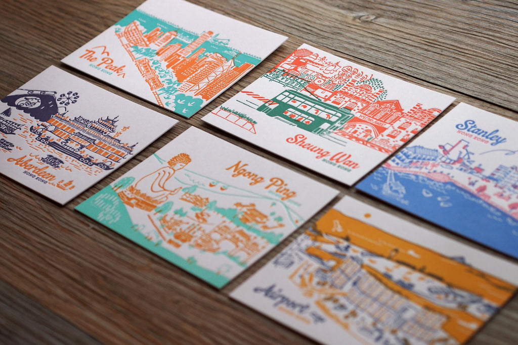 Letterpress Postcard – Hong Kong – ditto ditto