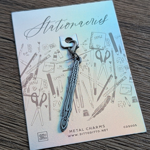metal charm - glass pen