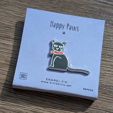 happy paws - marshall enamel pin