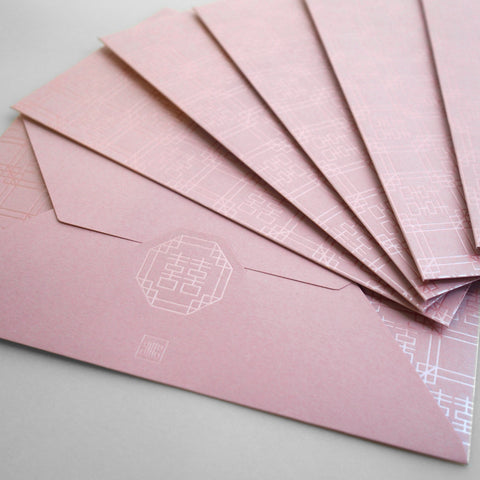 double happinese envelope (set of 6) - pink