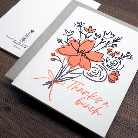 impression - thanks a bunch - letterpress greeting card