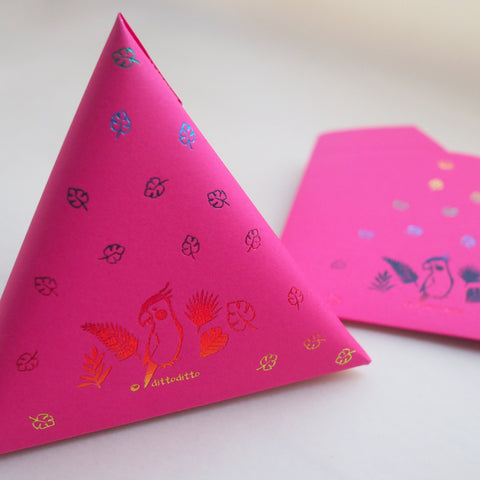 3D gift envelopes - parrot (set of 6)