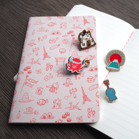 letterpress japan pattern notebook