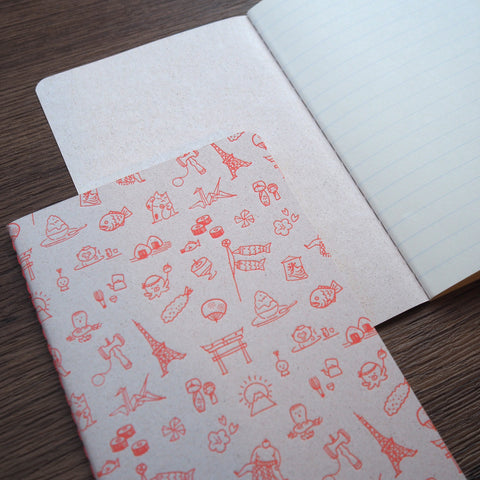 letterpress japan pattern notebook