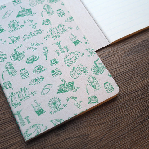 letterpress singapore pattern notebook