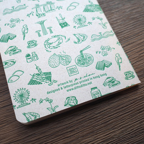 letterpress singapore pattern notebook