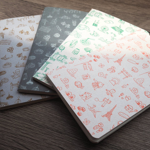 letterpress singapore pattern notebook