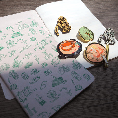 letterpress singapore pattern notebook