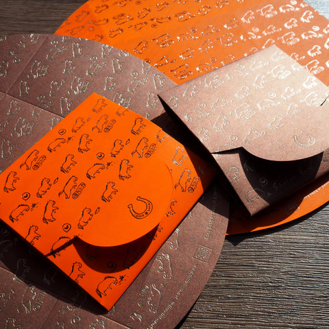 horse - mini envelope set of 6 (2 colors / 3 x each color)