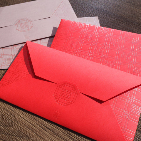 double happiness 囍 envelope (set of 6) - coral