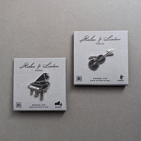 violin enamel pin