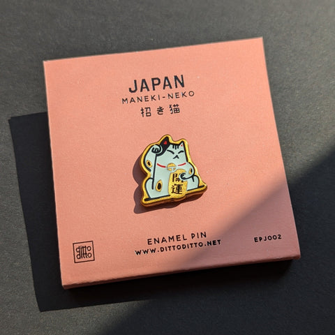 japan maneki-neko enamel pin