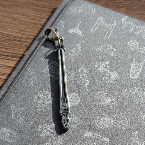 metal charm -  fountain pen