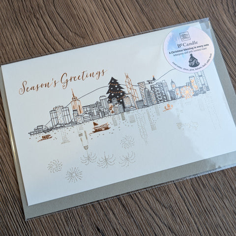 ditto ditto x be candle - season's greeting from hong kong - letterpress christmas card with scented insert
