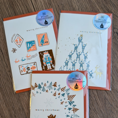 ditto ditto x be candle - christmas stamp - letterpress christmas card with scented insert