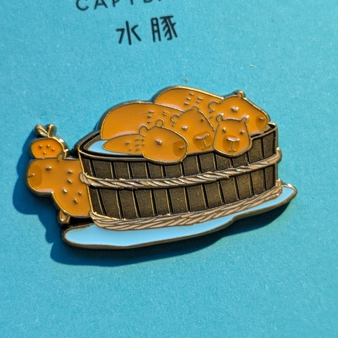 dreaming - capybara enamel pin
