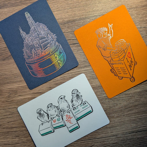 possibilities - Michal Bačak - mahjong letterpress postcard