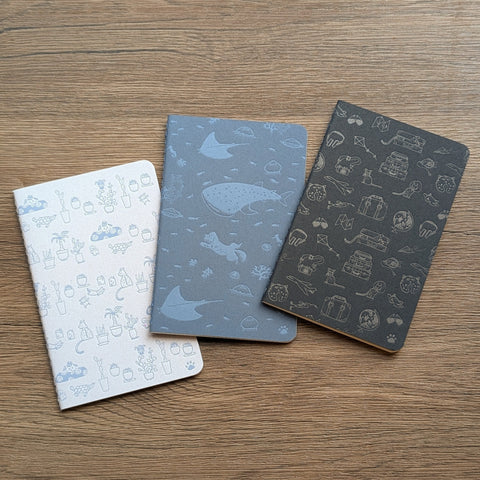 happy paws - letterpress travel cats notebook