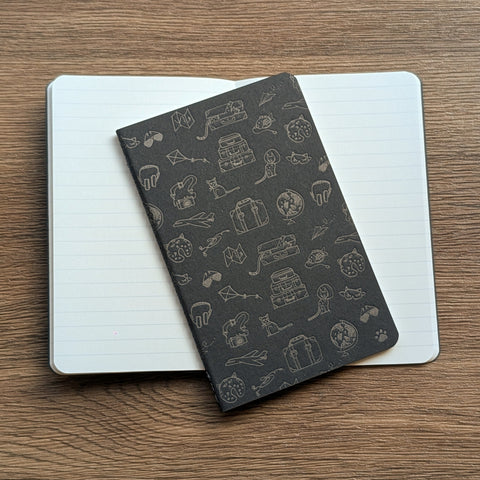happy paws - letterpress travel cats notebook