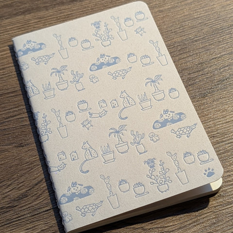 happy paws - letterpress potted plants notebook