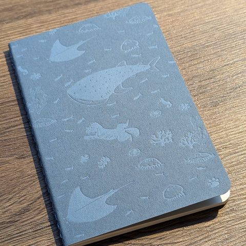 happy paws - letterpress whaleshark notebook