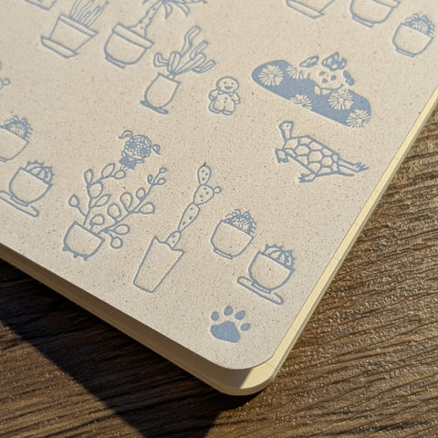 happy paws - letterpress potted plants notebook