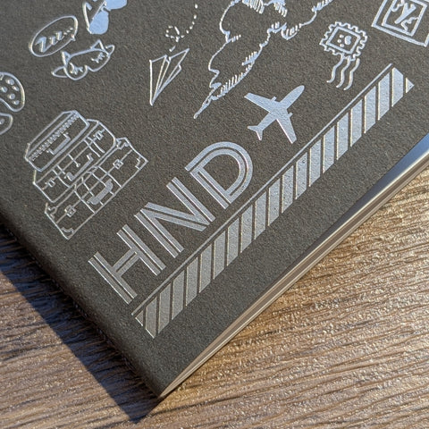 travel - hotfoil HND ✈︎ notebook ( gold )