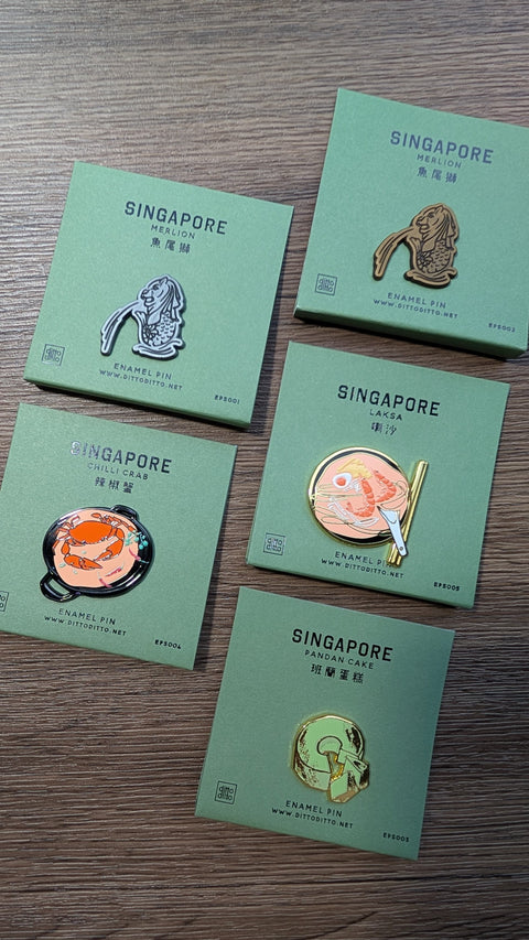 enamel pin - laksa