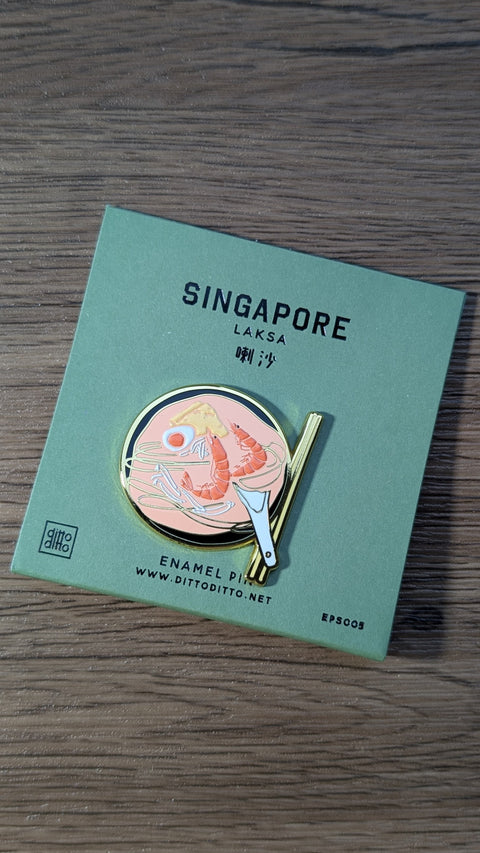 enamel pin - laksa