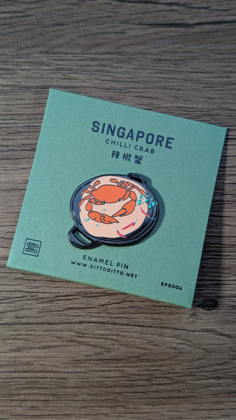 enamel pin - chilli crab