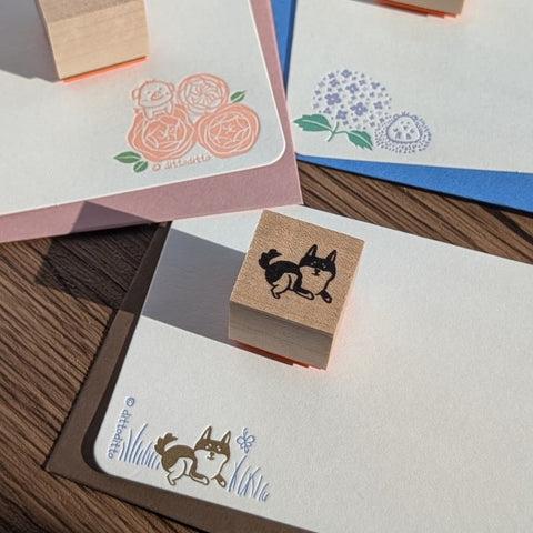 wooden stamp - shiba